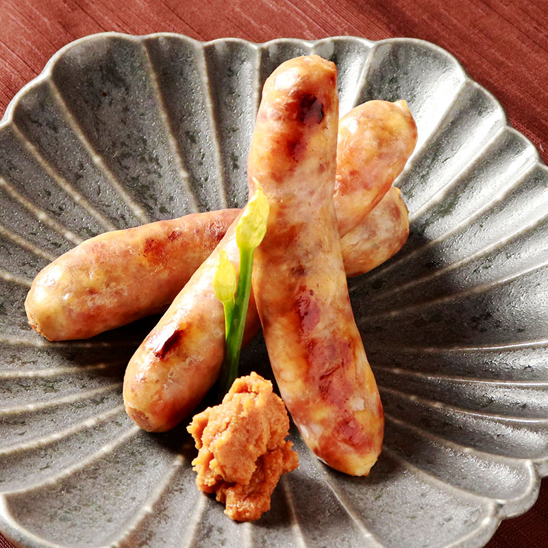 【食べ比べ】 漢方豚と牛たんの粗挽きソーセージ 三種セット (プレーン・チーズ・仙台味噌漬け)