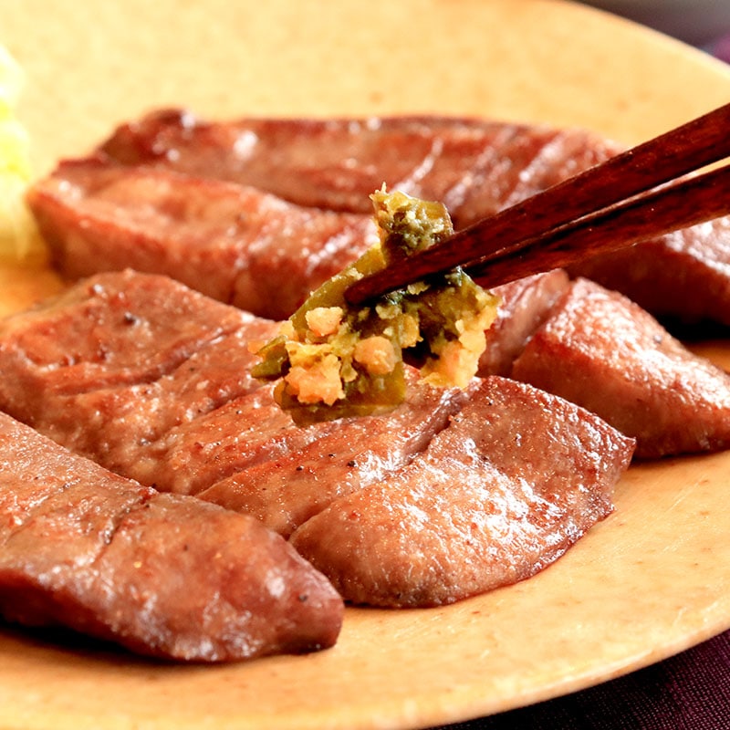 【4人前】 閣の特上厚切り牛たん定食セット (牛タン・テールスープ・南蛮漬け)