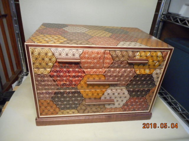 Yosegi-zaiku[ 11sun  Four drawers ]�����ںٹ��ڼܰ� �ͤİ����۵�����