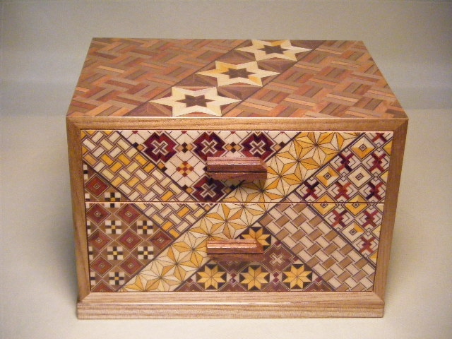 Yosegi-zaiku[ 6sun Two drawer ] 寄木細工【6寸二つ引き】 | 寄木細工