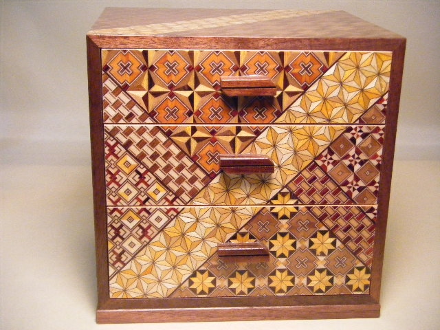 Yosegi-zaiku[ 6sun Three drawers ]�����ںٹ���6�����İ�����