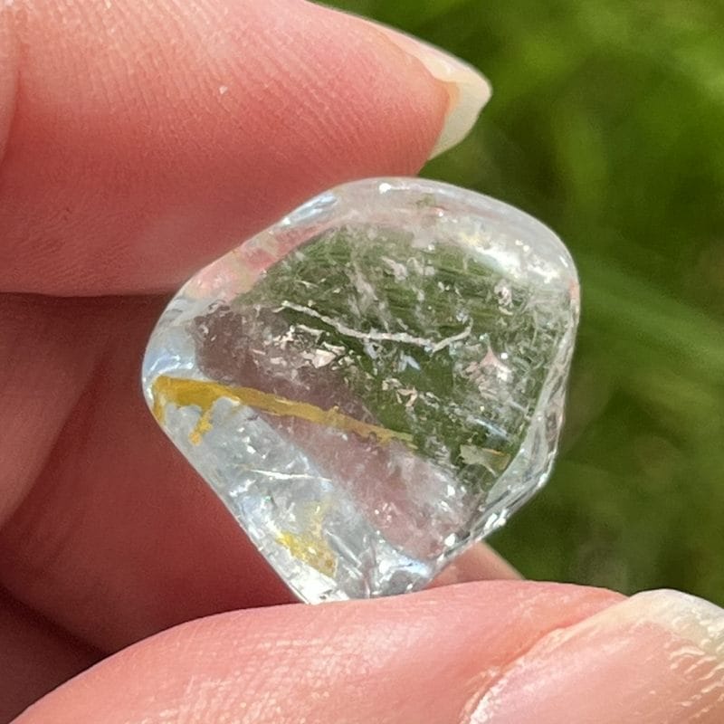 ブルートパーズ・ウィズ・ヘマタイト・タンブル1（レインボウ）