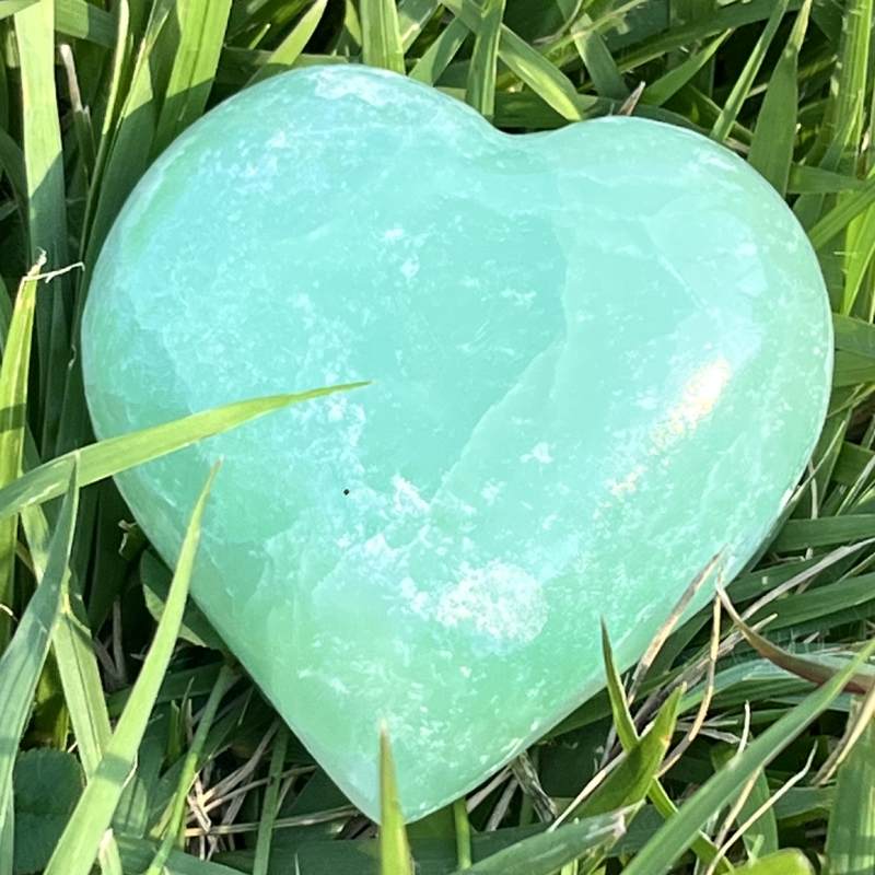 ブルーグリーン・カルサイト・ハート（大）