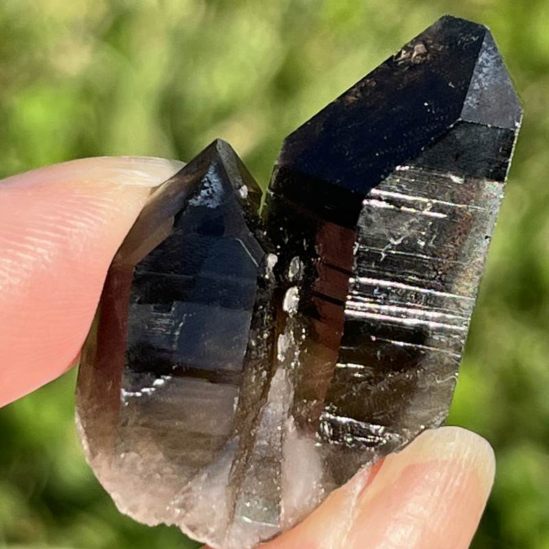 モリオン（黒水晶）原石ポイント2（ツイン）