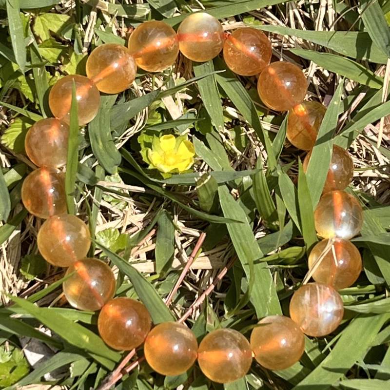 天然フェルドスパープラジオクレームーンストーン・ブレスレット(超レア)10mm2