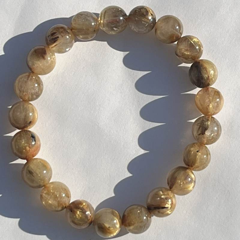 ルチル・イン・クォーツ（ルチルクオーツ）・ブレスレット(AA)9mm