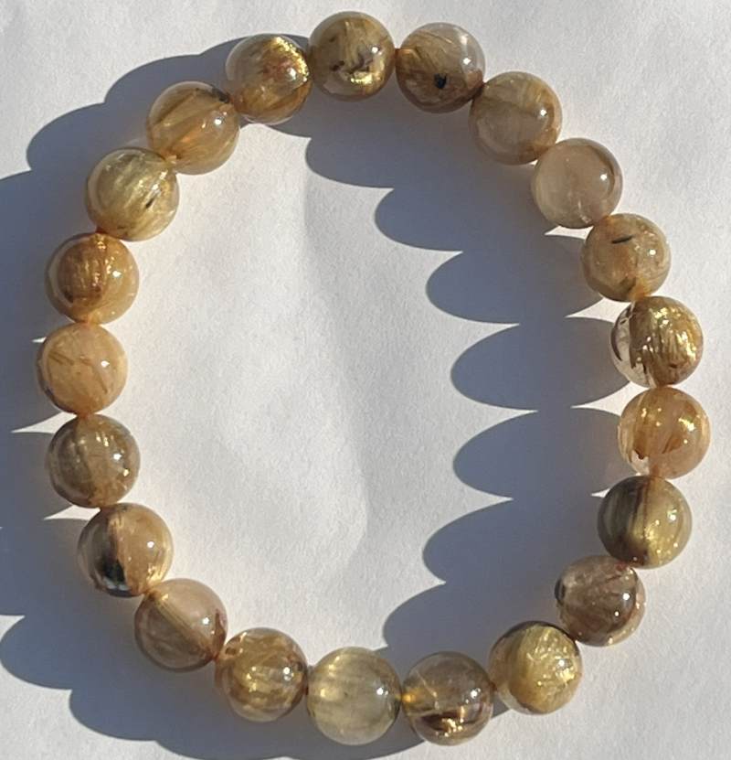 ルチル・イン・クォーツ（ルチルクオーツ）・ブレスレット(AA)9mm