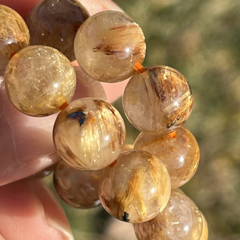 ルチル・イン・クォーツ（ルチルクオーツ）・ブレスレット(AA)9mm