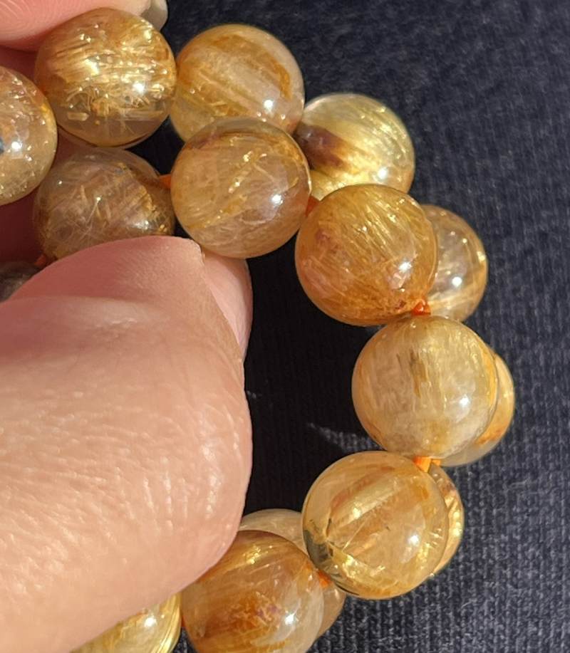 ルチル・イン・クォーツ（ルチルクオーツ）・ブレスレット(AA)9mm