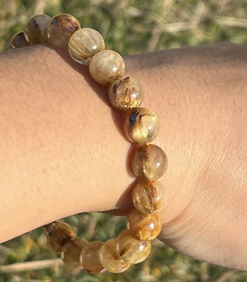 ルチル・イン・クォーツ（ルチルクオーツ）・ブレスレット(AA)9mm