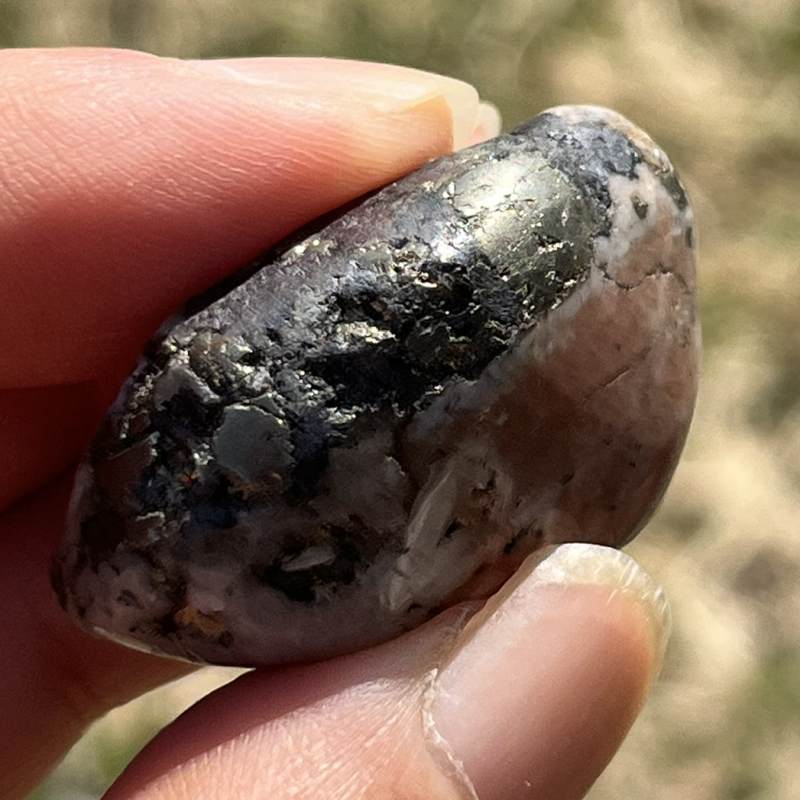 トリプライト・ワグネライト・ウィズ・ゴールデンパイライト・タンブル4