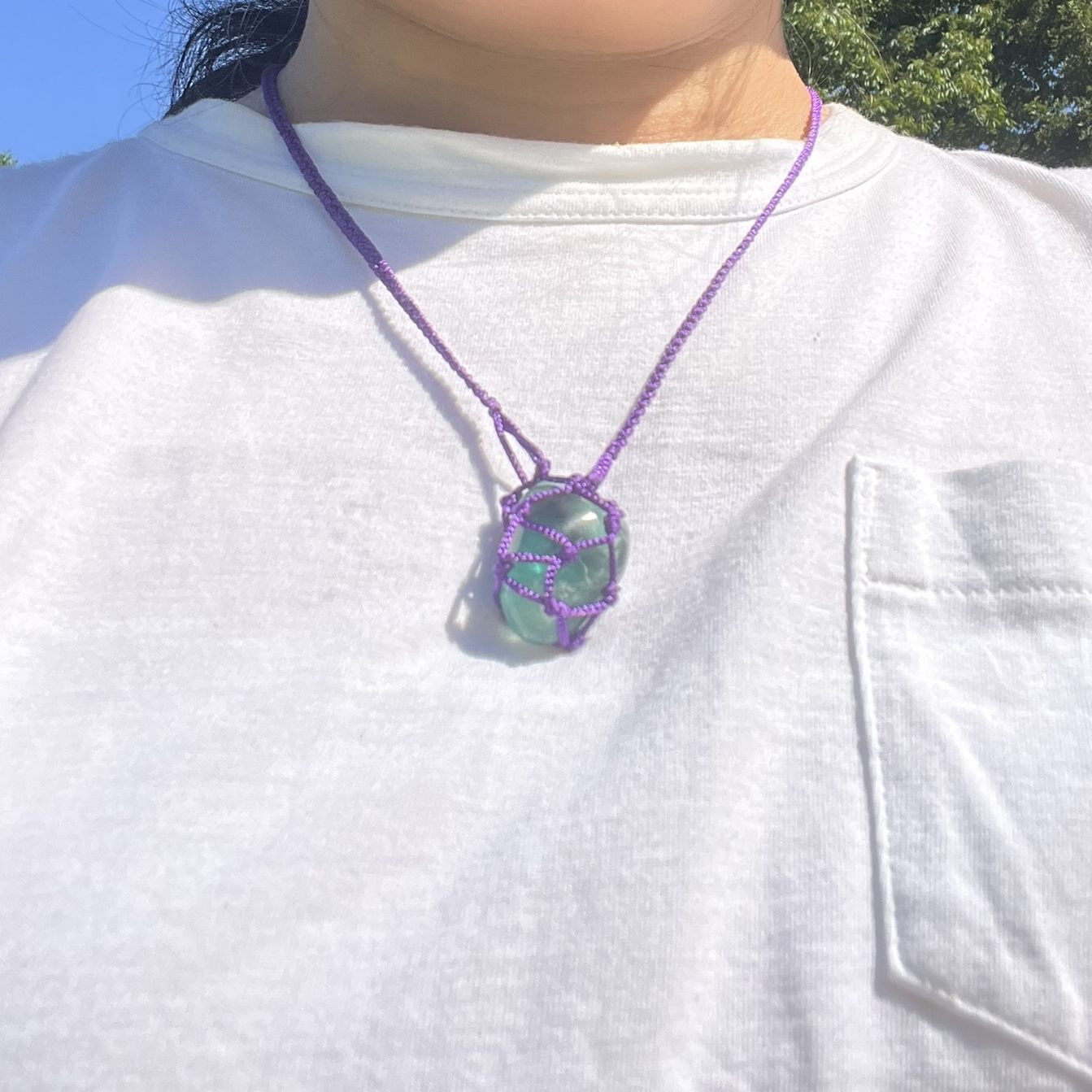 マクラメポーチネックレス