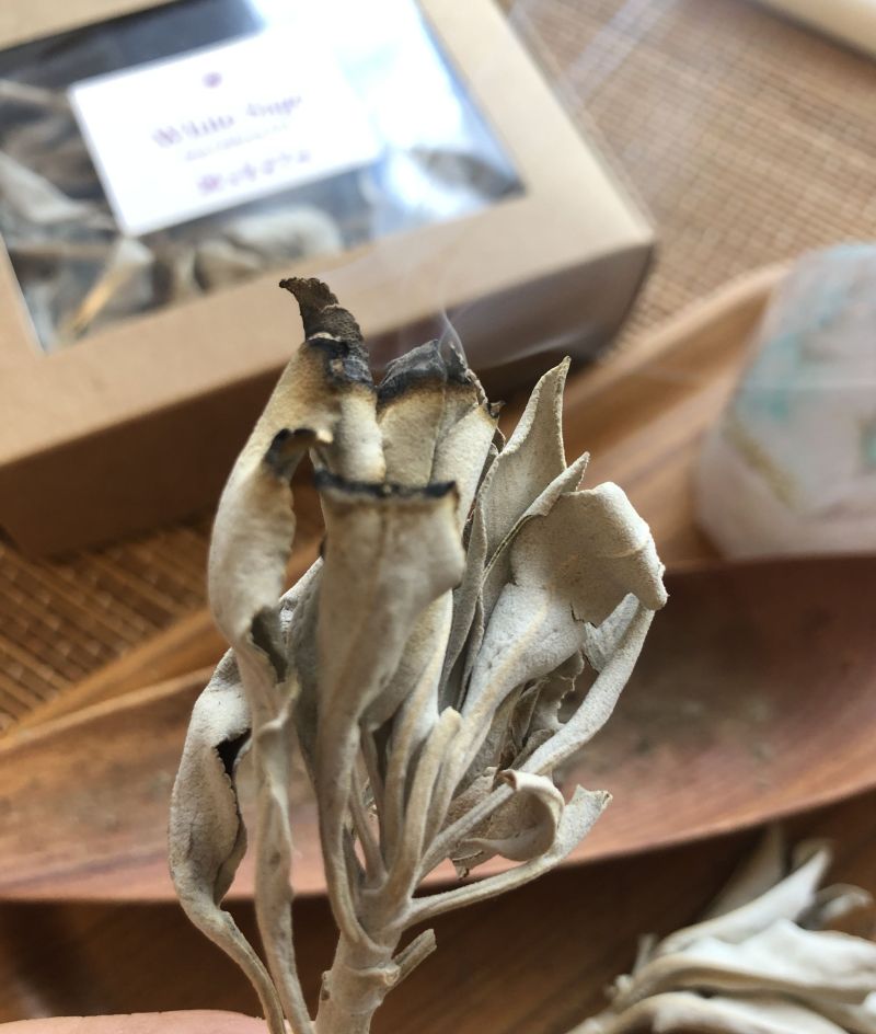 オーガニック・ホワイトセージ・セット（葉＆枝、乾燥材入り）　22g