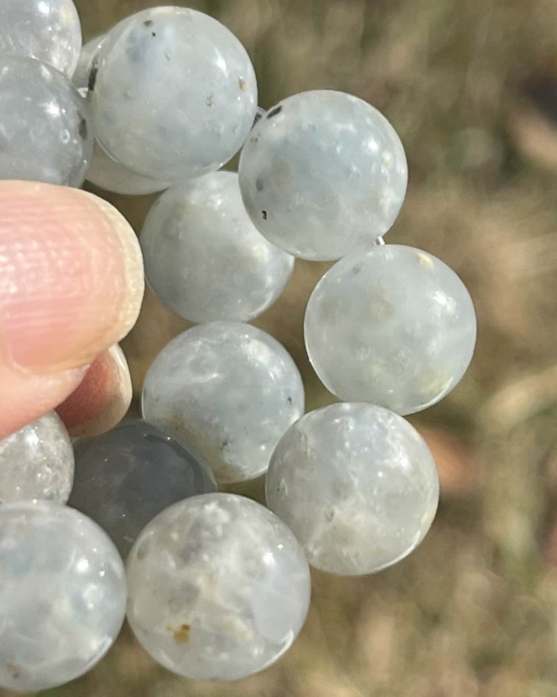 ゼリーフィッシュ・デュモルチェライトインクォーツ・ブレスレット（AAクオリティ）11mm