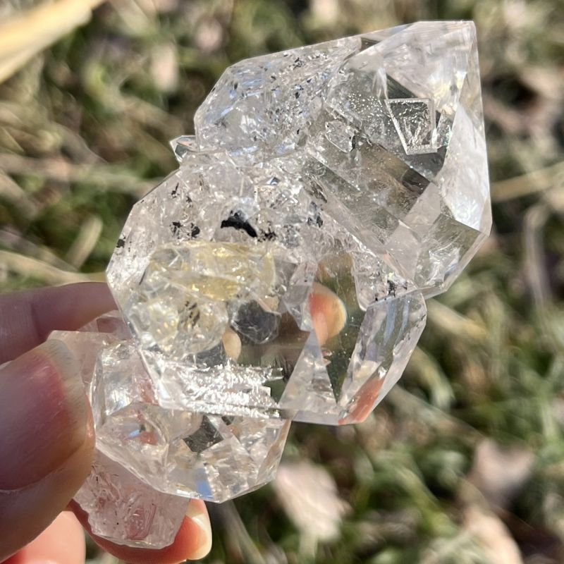 超希少　レインボー入り　ハーキマーダイアモンド　キャップストーン　太陽神のカルト 超希少 レインボー入り ハーキマーダイアモンド キャップ