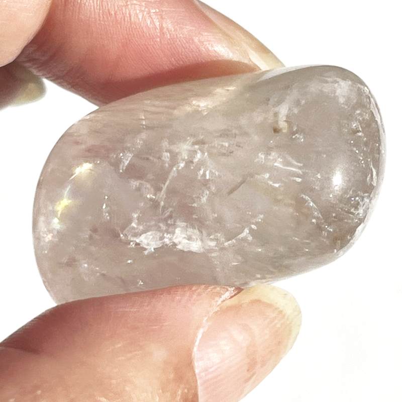 ホワイト・アメシスト・タンブル6（レインボウ）