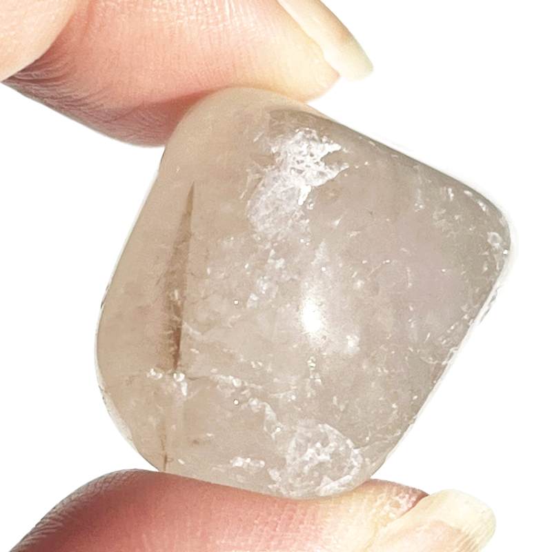 ホワイト・アメシスト・タンブル6（レインボウ）