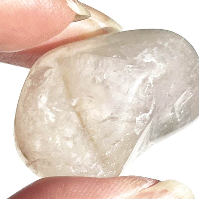 ホワイト・アメシスト・タンブル6（レインボウ）