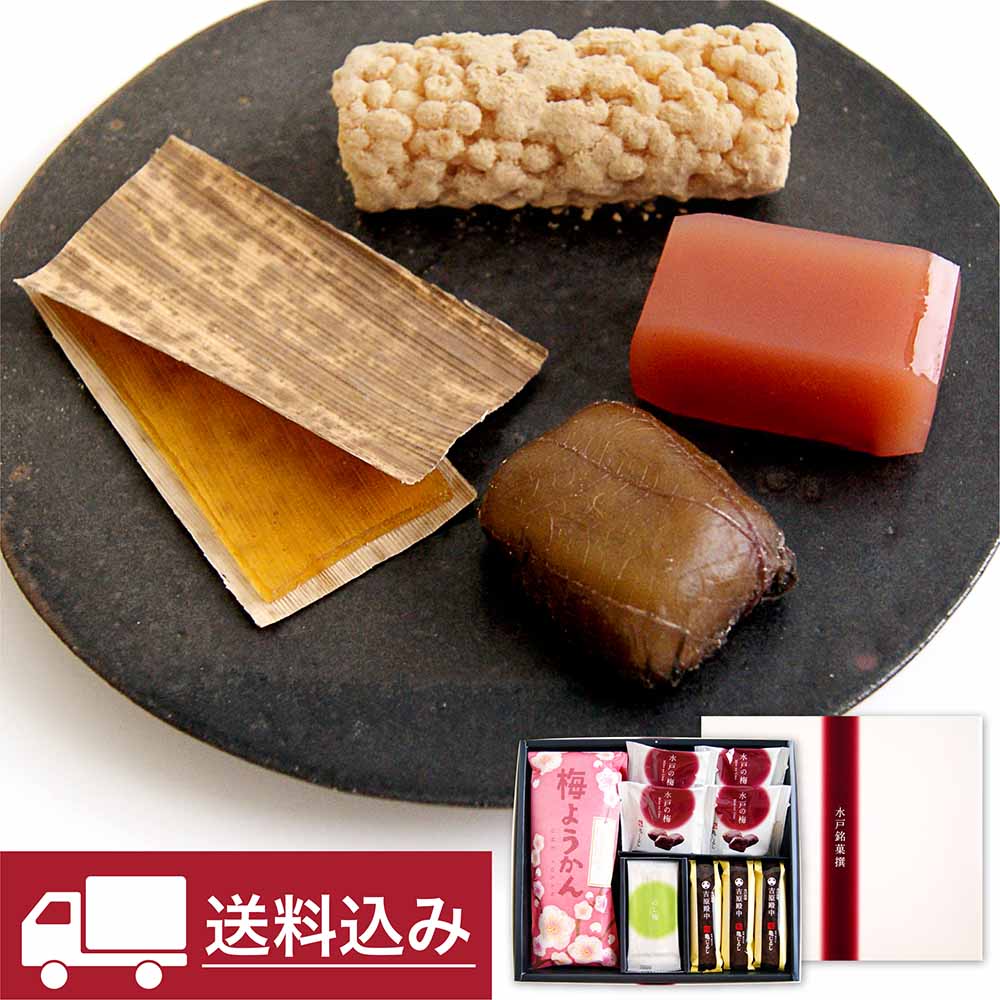 送料込み【水戸銘菓撰MT4】水戸の梅・のし梅・吉原殿中・梅ようかん