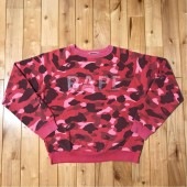 pharrell camo 長袖 スウェット Sサイズ a bathing ape bape エイプ ベイプ アベイシングエイプ トレーナー red camo レッドカモ 赤 迷彩|All|Sweat
