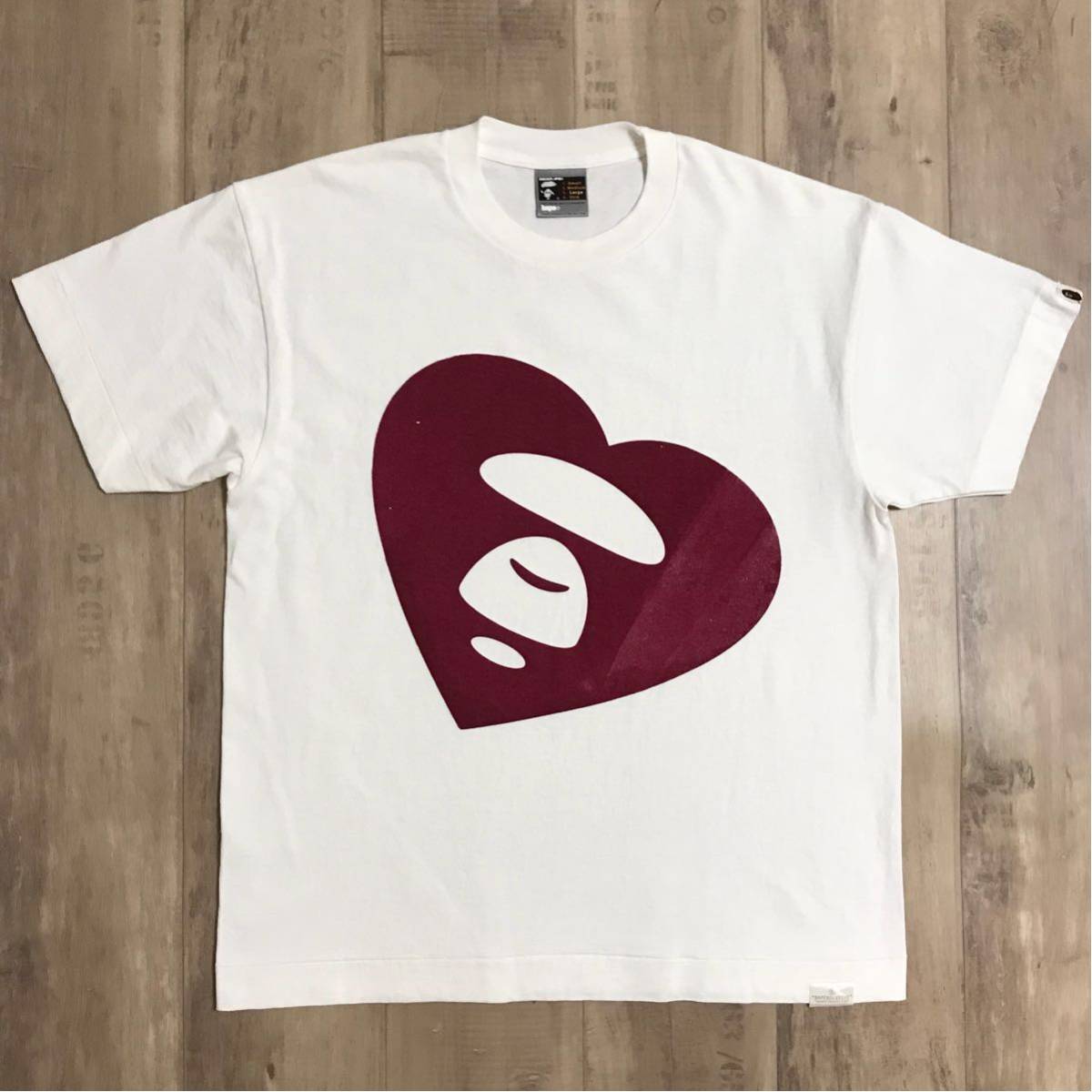☆激レア☆ 手刷り バレンタイン Tシャツ L 青山限定 a bathing ape 
