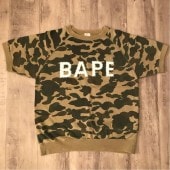 スワロフスキー 1st camo 半袖 スウェット Sサイズ a bathing ape bape logo swarovski ラインストーン トレーナー エイプ ベイプ 迷彩|All|Sweat 