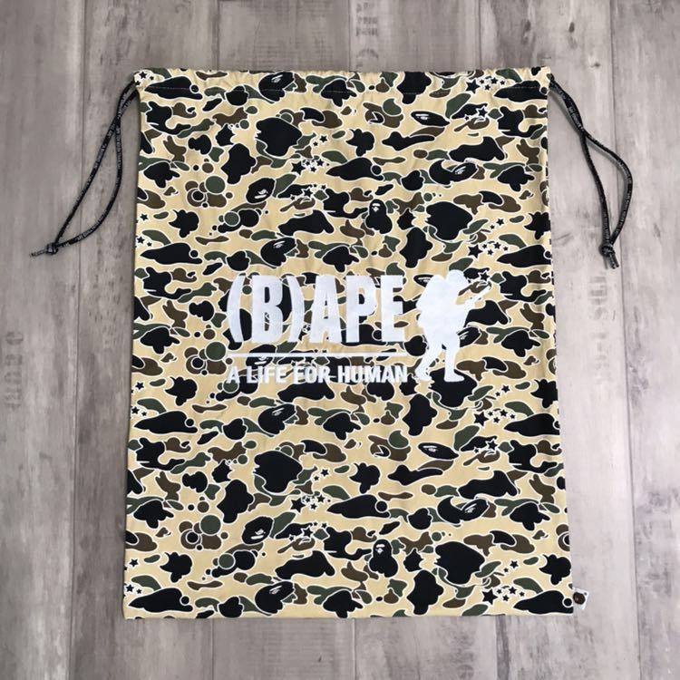 ☆レア☆ 大型 巾着袋 sta camo yellow a bathing ape bape foot