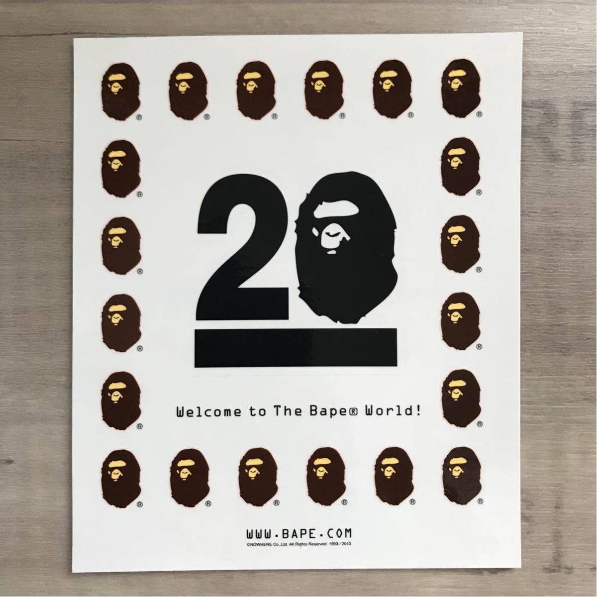 NW20周年記念 ステッカー a bathing ape BAPE 20th anniversary エイプ 