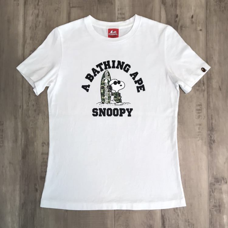 SNOOPY × BAPE サーフボード Tシャツ レディース Sサイズ a bathing 