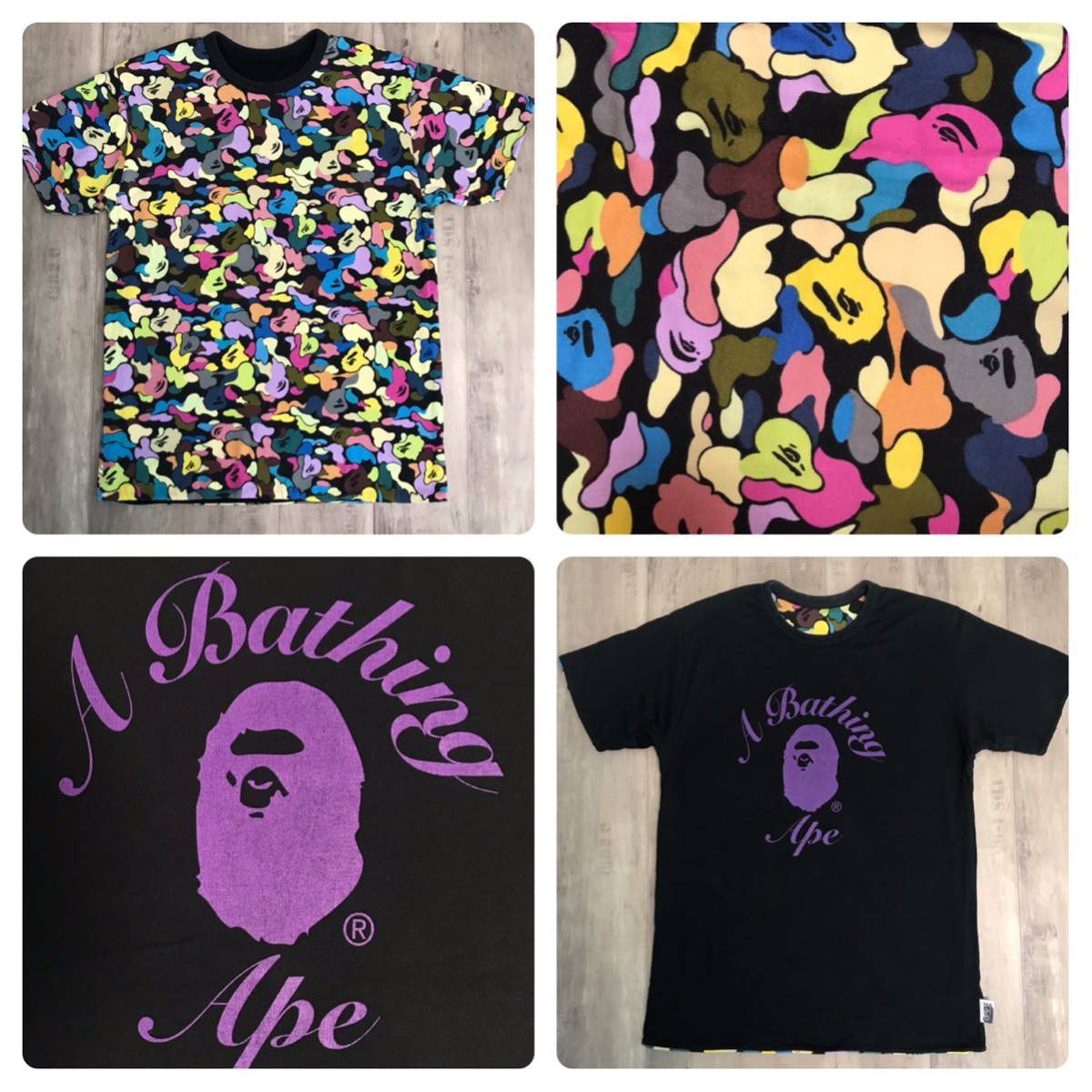 ABATHINGAPE マルチカモ　リバーシブルカットソー　エイプＭサイズ ABATHINGAPE マルチカモ リバーシブルカットソー エイプMサイズ