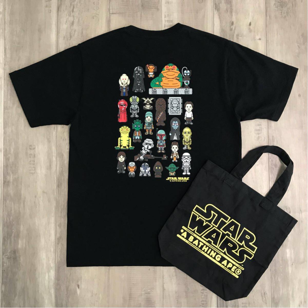 ★スターウォーズ アベイシングエイプ ベイプ Tシャツ ブラック sizeS