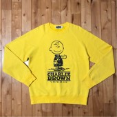★XL★ snoopy × BAPE チャーリーブラウン 長袖スウェット a bathing ape スヌーピー peanuts エイプ ベイプ アベイシングエイプ yellow|All|Sweat 