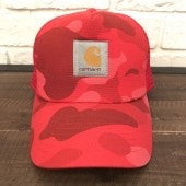 ★美品★ carhartt × bape スナップバック キャップ カーハート a bathing ape エイプ ベイプ cap 帽子 trucker hat red camo レッドカモ|All|