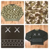 A BATHING APE KAWS リバーシブルロングTシャツ カモフラージュ A BATHING APE KAWS リバーシブルロングTシャツ カモフラージュ a