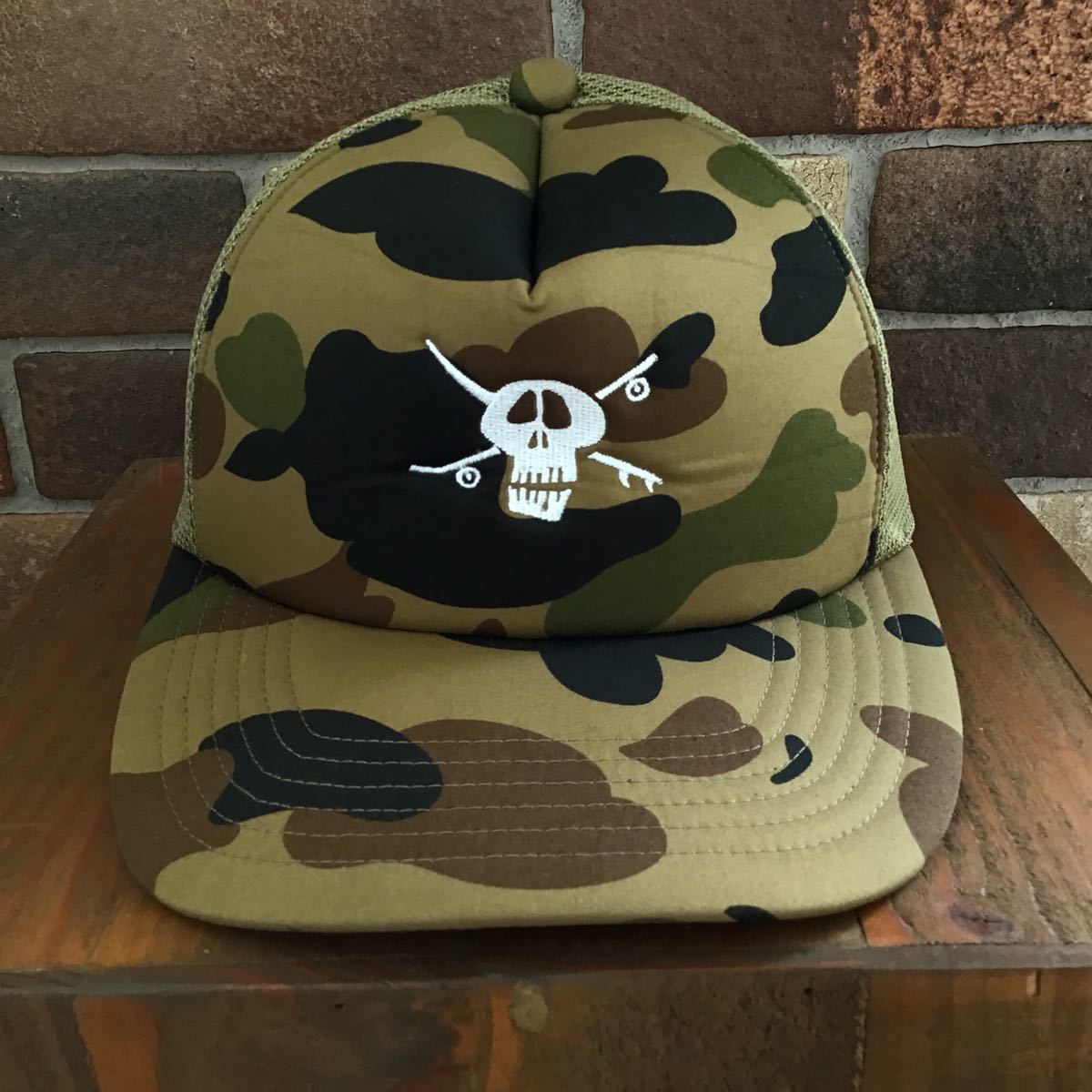 Stussy Bape 迷彩スナップバックキャップ Stussy x Bape Trucker Cap Yellow Camo 2022 A Bathing Ape