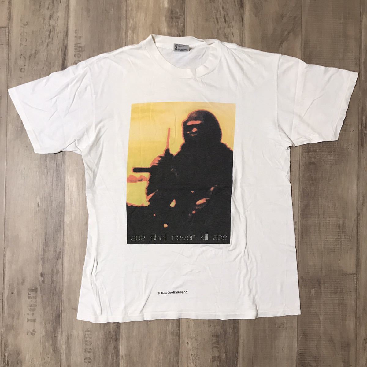 【超希少】90s 旧タグ　A BATHING APE ラガーシャツ　Lサイズ A BATHING APE - 【希少】A BATHING APE 90年代 旧タグ tシャツ
