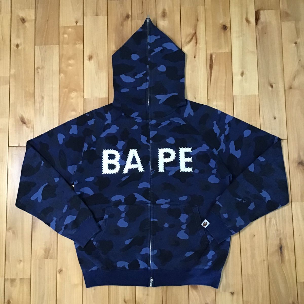swarovski パーカー Mサイズ blue camo ラインストーン a bathing ape 