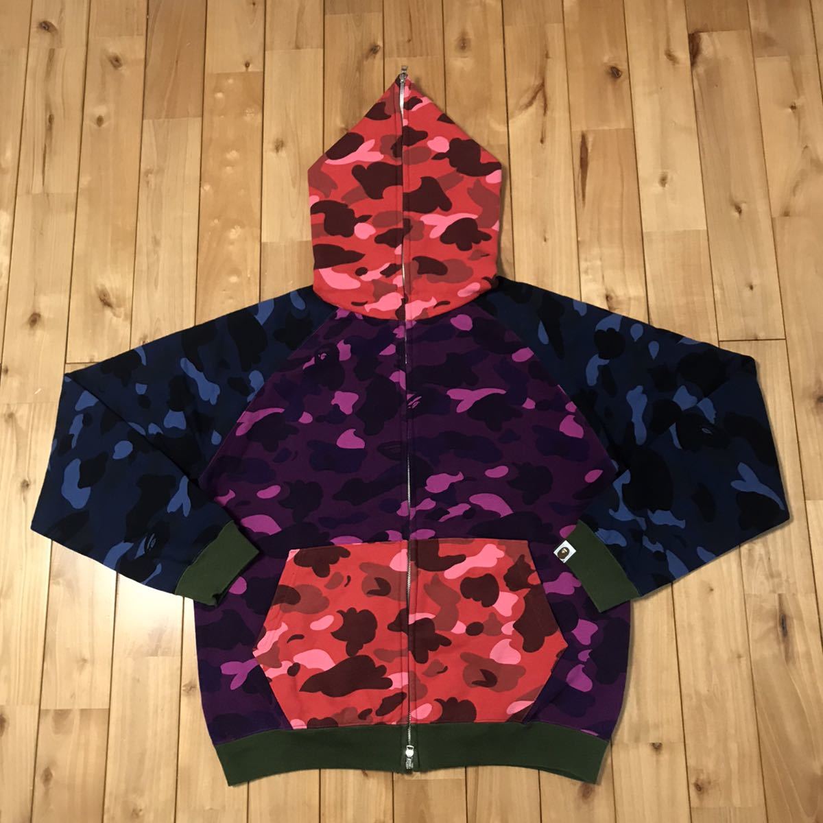 crazy color camo フルジップ パーカー Mサイズ a bathing ape bape