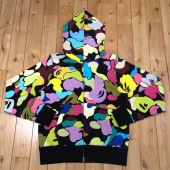★新品★ giant multi camo full zip hoodie Sサイズ a bathing ape BAPE full zip hoodie マルチカモ パーカー エイプ ベイプ 迷彩|