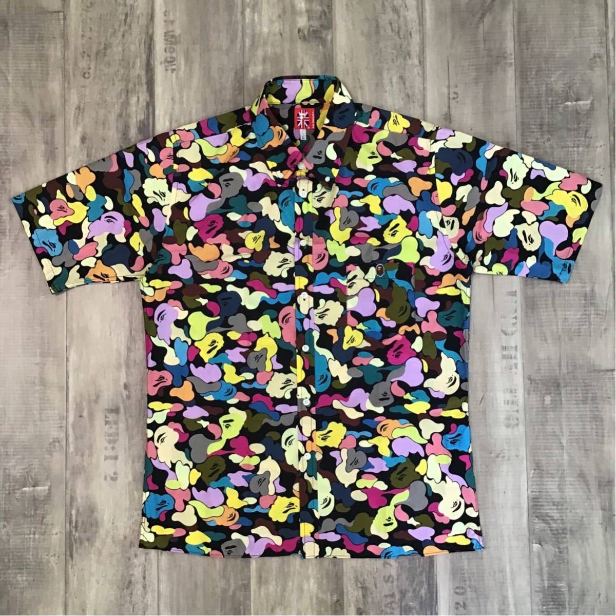 マルチカモ 半袖シャツa bathing ape camo エイプ迷彩 ☆新品☆ マルチカモ 半袖シャツ Lサイズ a bathing ape BAPE