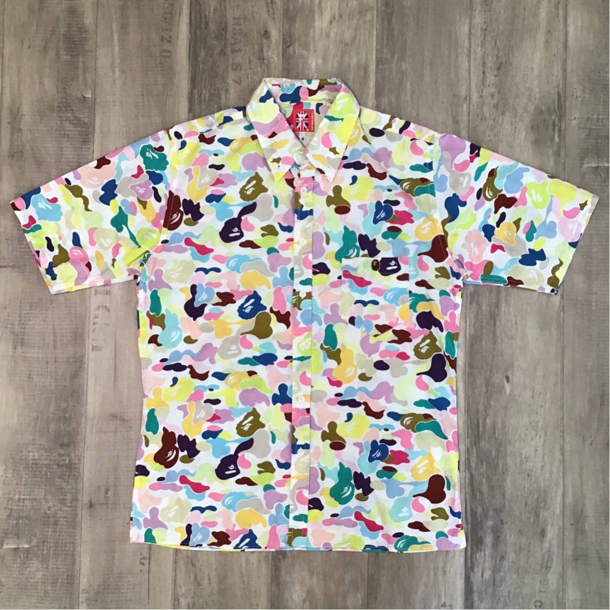 マルチカモ 半袖シャツa bathing ape camo エイプ迷彩 ☆新品☆ マルチカモ 半袖シャツ Mサイズ a bathing ape BAPE
