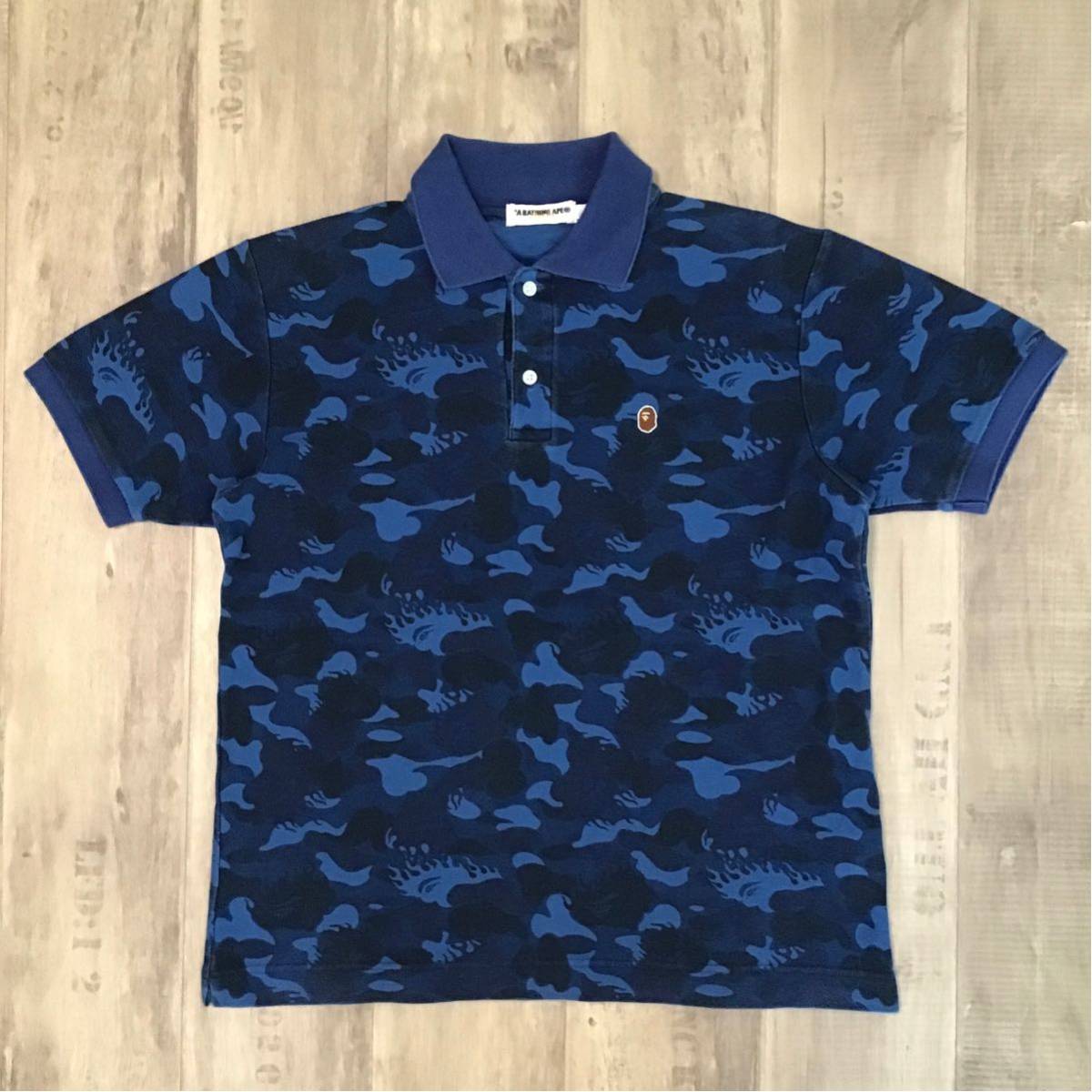 ☆激レア☆ Fire camo ポロシャツ Sサイズ a bathing ape BAPE