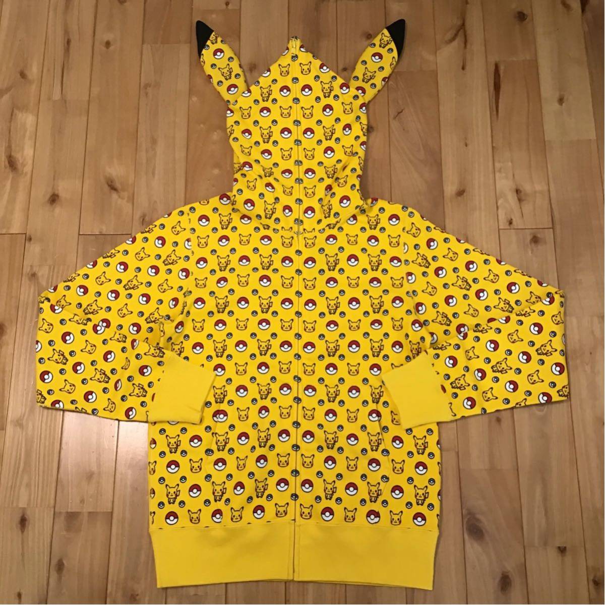 BAPE KIDS☆エイプ☆マイロ☆パーカートレーナー110ポケモン☆ピカチュウ ベイプ」が「ポケモン」とコラボ ピカチュウが“ベイビーマイロ”調に