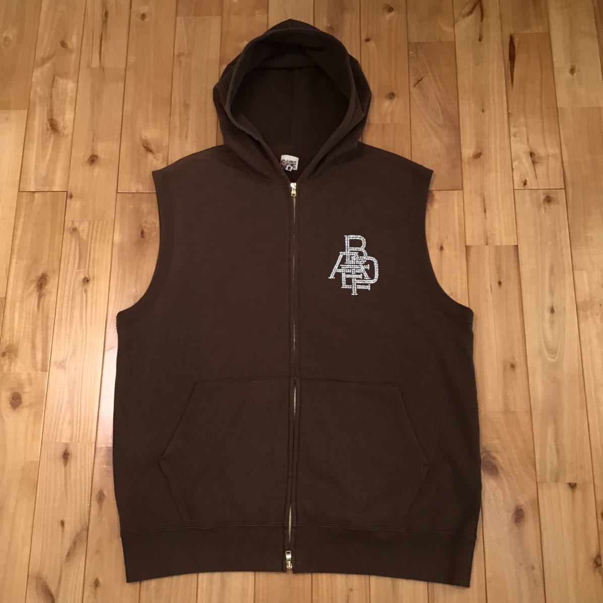 ☆XL☆ スワロフスキー スウェット フード ベスト a bathing ape
