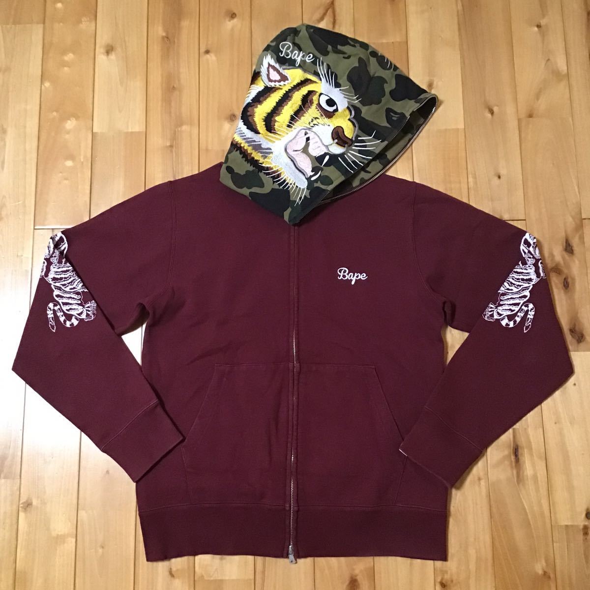 TIGER EMBROIDERY FULL ZIP HOODIE Mサイズ a bathing ape BAPE 