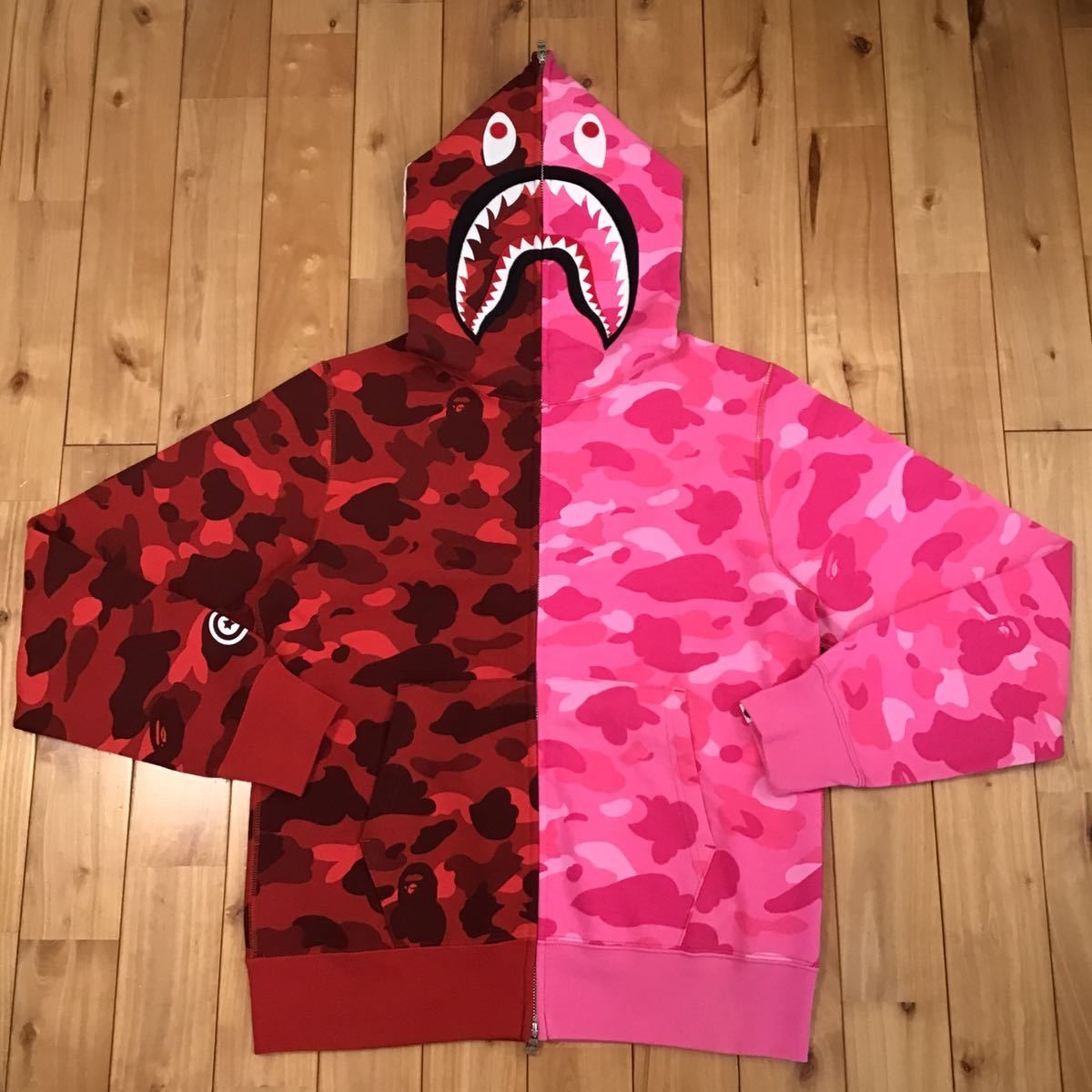 APE BAPE PINK CAMO SHARK HOODIE シャークパーカー Buy BAPE Woodland Camo Shark Full Zip Hoodie 'Pink' - 1J30