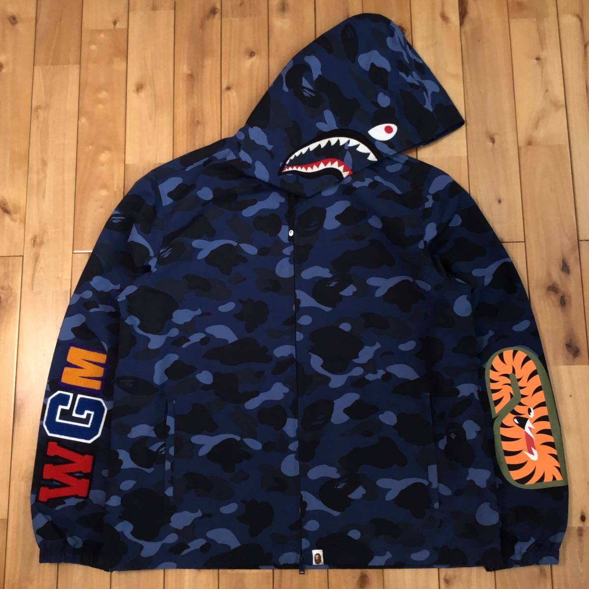 ☆2XL☆ Blue camo shark hoodie jacket a bathing ape BAPE シャーク  