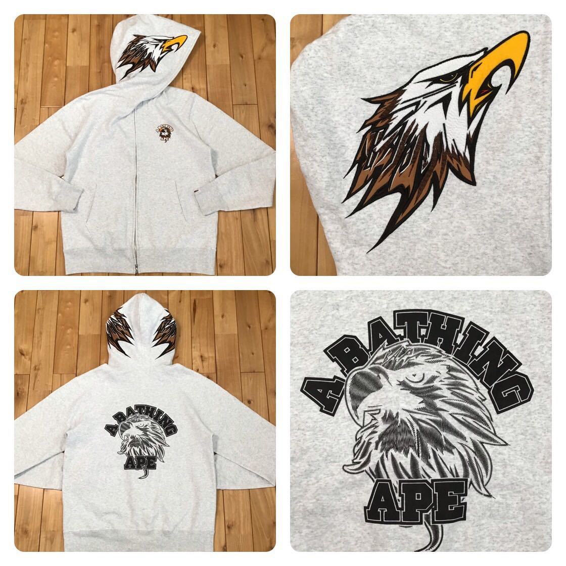 A BATHING APE アベイシングエイプ EAGLE FULL ZIP HOODIE 刺繍 フルジップアップパーカー フーディー 001ZPG201020X ブラック ☆XL☆ EAGLE FULL ZIP HOODIE a bathing ape BAPE エイプ ベイプ ア