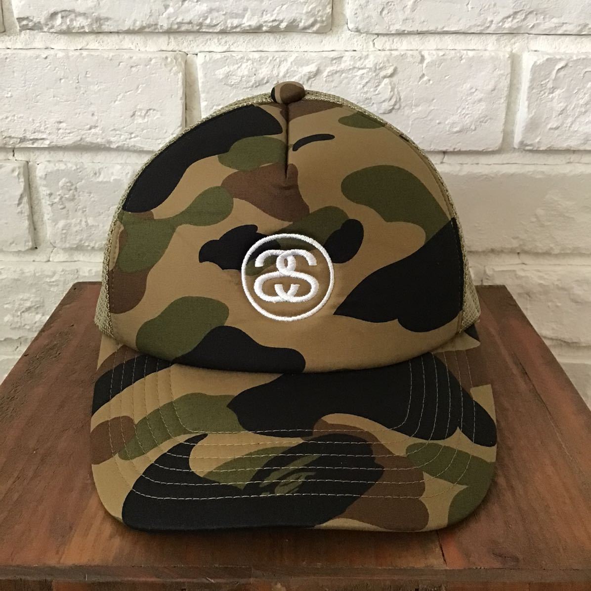 ☆新品☆ BAPE × stussy 30周年記念 1st camo trucker hat a bathing