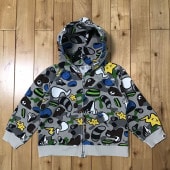 kaws × BAPE animal kingdom パーカー KIDS 120サイズ カウズ a bathing ape milo zip hoodie エイプ ベイプ アベイシングエイプ キッズ|
